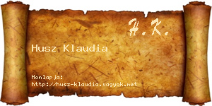 Husz Klaudia névjegykártya